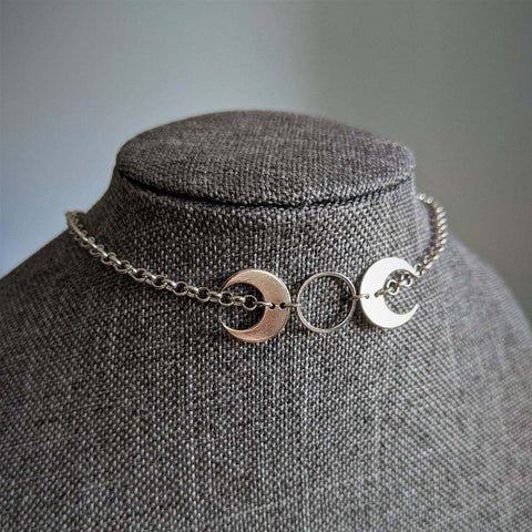 Zetira Moon Choker Necklace Moon Jewellery, Witch Necklace, Minimalist Charm Jewelry at $37.79 only from Zetira Jewelry